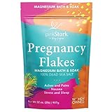 Pink Stork Flakes: Pregnancy Bath Salt -Organic Magnesium from Dead Sea -Morning Sickness, Energy Levels, Aches and Pains, Sleep Quality & more -Bath or Foot Soaks -Zero Fillers