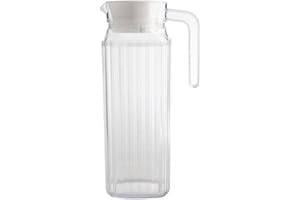 Cabilock Glass Water Pitcher 1. 1L Water Pitcher with Lid Handle and Spout Hot Cold Water Water Jug Tea Kettle for Ice Bevera