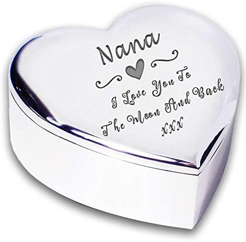 Chris Bag Of Goodies NANA I LOVE YOU TO THE MOON & BACK Silver finish TRINKET BOX Gift Presents Ideas for my Nanas Birthday Christmas Mothers Day Xmas Present Gifts
