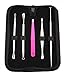 Best Quality Blemish & Blackhead Remover Kit Comedone Extractor with Tweezers-Professional Quality Blackhead Extractors and Eyebrow Tweezers-Hot Pink-Skin Care Kit-Blemish Tools-Comedone-Acne-Bla.