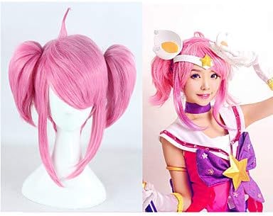 CPalsen lol lux the lady of luminosity magic girl pink ponitail halloween wigs synthetic wigs costume wigs Halloween