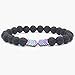 Men Women 8mm Lava Rock Hematite Diffuser Bracelet Elastic Natural Stone Yoga Beads Bracelet Bangle (Hematite - Colorful)