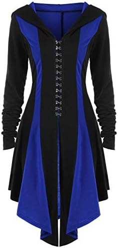 Women's Tuxedo Steampunk Coat Vintage Tailcoat Jacket Retro Gothic Victorian Corset Costume Gothic Irregular Hooded Fashion Coat Halloween Carnival Costume