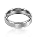 6mm Matte Step Edge Light Weight Titanium Ring Highly Durable Wedding Bands White Couple Rings Mens Womens Tungsten Bands, Christmas Gift for Boyfriend/girlfriend, Matching Wide Rings with Grooves, Tail Ring Thumb Ring (9)