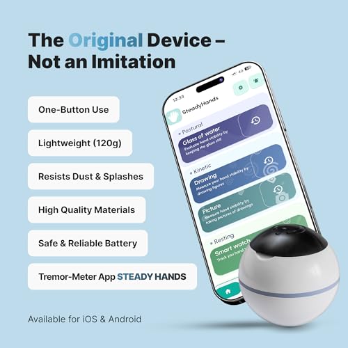 VILIM ball AI-Powered Vibration Therapy Ball for Hand Tremors | For Essential Tremor & Parkinson's, Personalized Tremor Relief, Hand Therapy, Scientifically Backed, Portable & Rechargeable