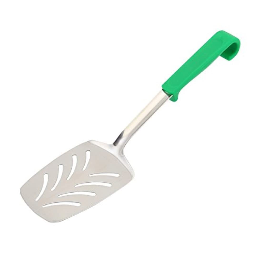 Genware NEV-577-02G Slotted Turner, Plastic Handle, Green