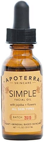 Apoterra - Simple Organic Facial Oil with Jojoba + Flowers (1 fl oz / 29.57 ml)