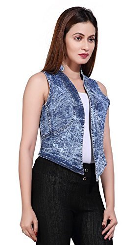 matelco blue denim sleeveless short shrug