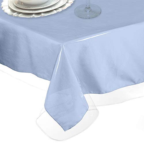 LAMINET Heavy-Duty Deluxe Crystal Clear Vinyl Tablecloth Protector 70