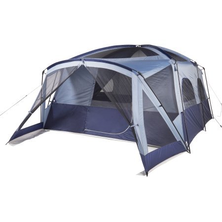OZARK TRAIL 12-PERSON CABIN TENT WITH SCREEN PORCH,Sewn-in Room Divider,E-port,Organization and Media Pockets,Provides Plenty of Room for Large Family or Group Camp Outing