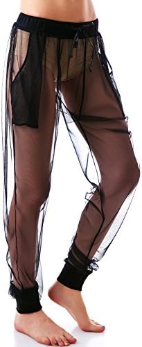 Lip Service Widow Unisex Gothic Nocturne Mesh Drop Waist Pants (XS)