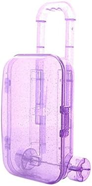 Spritumn Education Toys Fashion Trunk Luggage Box Claear Travel Suitcase For 18 inch American Girl Doll , 18 Inch American Girl Doll Transparent Trolley Case (Excluding Dolls) (Purple)