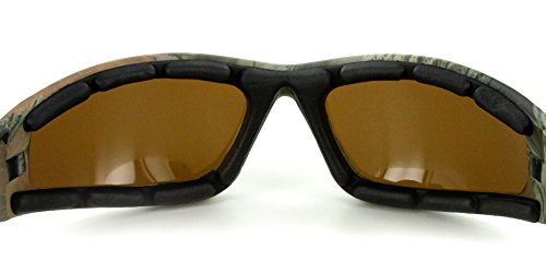 "Camo Spex" Polarized Camouflage Sports Goggles for Active Men and Women (Dark Green w/ Smoke)