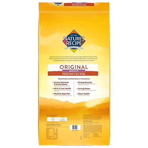 Nature's Recipe Chicken Meal & Rice Recipe Dry Dog Food for Adult Dogs, 30 Pounds