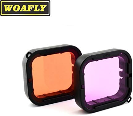 Woafly Snorkel Underwater Lens Filter Kit for Gopro Hero 5 Gopro Hero 6 Includes 2 Filters for Seawater and Freshwater