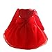 Myosotis510 Girls' Lace Princess Wedding Baptism Dress Long Sleeve Formal Party Wear for Toddler Baby Girl (7-8 Years, Red)