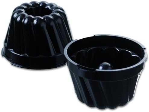 Matfer Bourgeat 345638 Exoglass Small Kugelhopf / Bundt Cake Mold, 3.75", 6/PK