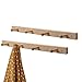 mDesign Decorative Wood Wall Mount 4 Hook Storage Organizer Rack for Coats, Hoodies, Hats, Scarves, Purses, Leashes, Bath Towels & Robes - 2 Pack - Natural Finish