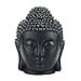 Translucent Ceramic Buddha Head Statue Oil Burner Aromatherapy Diffusers Home Decor - Black