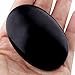 Rockcloud Oval Worry Stones,Palm Pocket Energy Stone,Healing Crystal with Velvet Bag,Black Obsidian