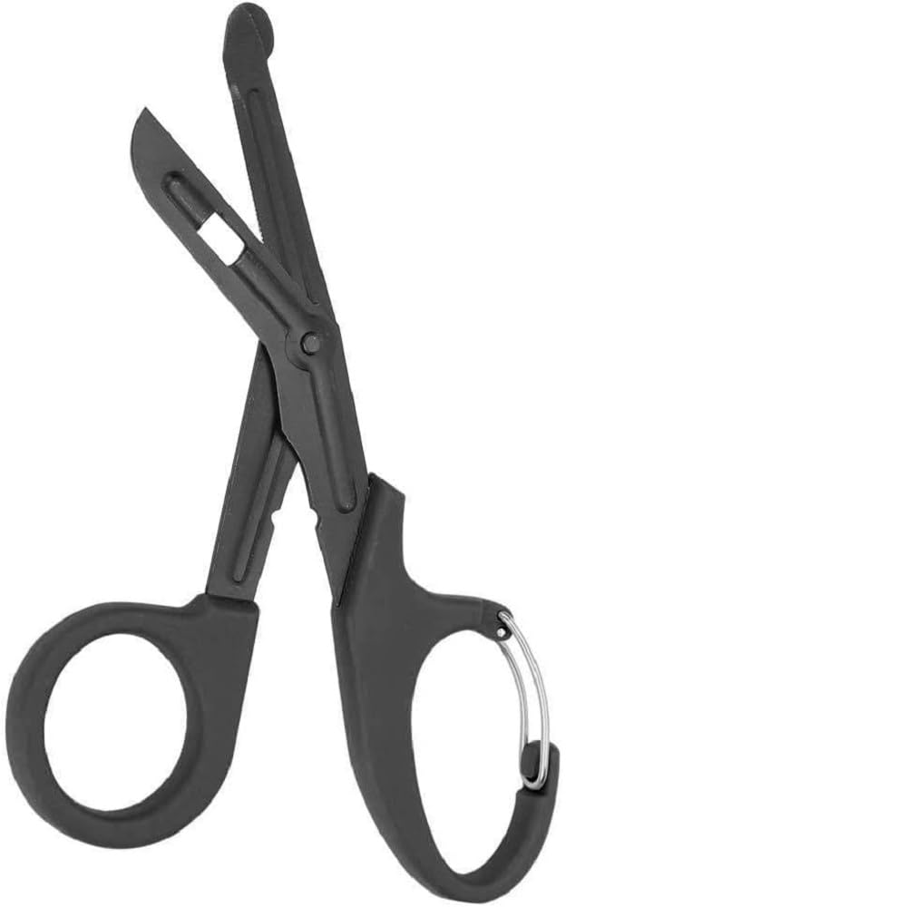 INSGB - Titanium Bandage Shears Scissors EMT and Medical Scissors, Stealth Black Coated, Emergency Room Paramedics - Perfect Nurse Scissors for First Aid, Tough Cuts (Large, 7.5 Inches, Black)