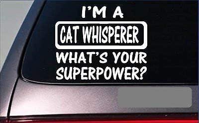 BrandVinyl Cat Whisper Superpower 8' Sticker Decal Cat Toy Catnip Hairball Remover