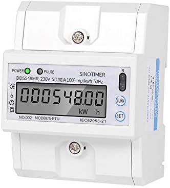 gfjfghfjfh Multi-functional Single Phase 5-100A 230V AC Energy Meter Electric Consumption Meter Monitor DIN Rail with RS485 Modbus