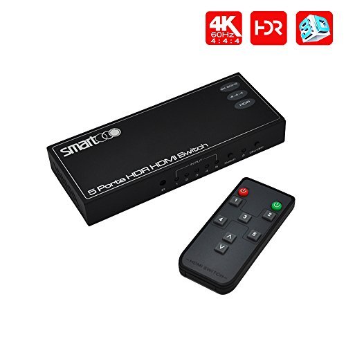 SMARTOOO 23051 4K 60Hz HDR HDMI Switch | Dolby Vision HDMI Switch 5x1 with Remote Control and auto Switch Supports PS4 PRO, Xbox One S, Roku 4, nivida Sheild