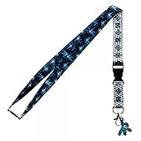 Capcom Mega Man 8 Bit Reversible Breakaway Keychain Lanyard with ID Holder, Rubber Charm and Collectible Sticker