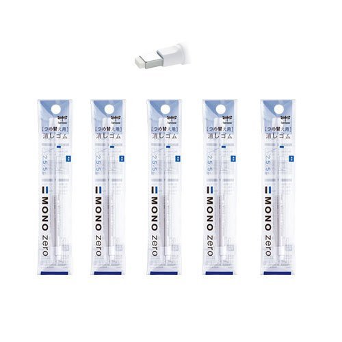 Tombow MONO Zero Pen-Style Eraser Refill Square Tip 5pack 10refills