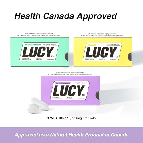 LUCY™ Nicotine Gum 4mg, 90 Count, Mint, Mango, Berry Citrus - Canada NPN# 80108821 - NRT Stop Smoking Aid, Reduce Withdrawal Symptoms & Cravings