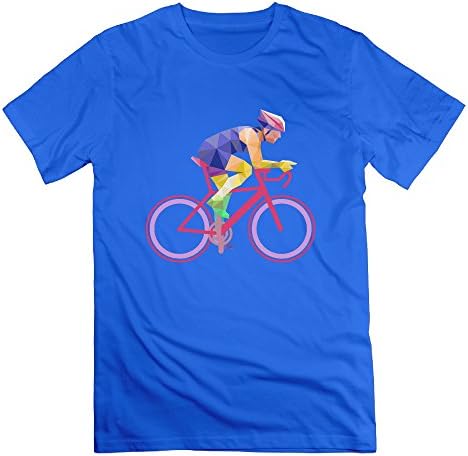 SLIAT Men's Polygonal Art Cyclist Diamond Design T-shirt RoyalBlue