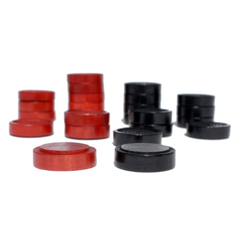 WE Games Wood Checkers with Stackable Ridge - Red/Black