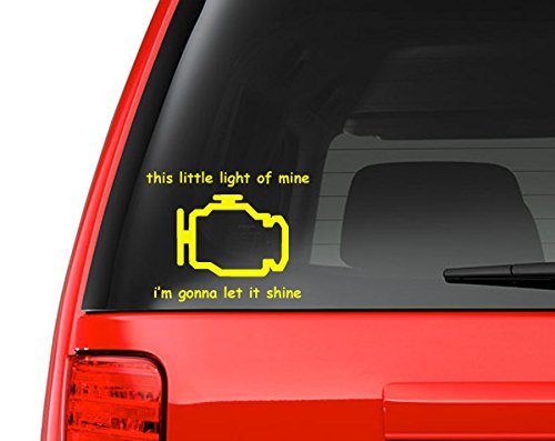 Check Engine Light - Yellow 5" Vinyl Decal for Car, Macbook, or Other Laptop