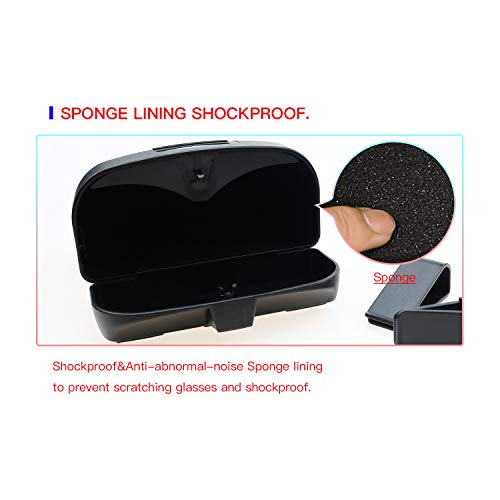 LFOTPP Universal Car Sunglasses Sun Glass Holder Case Eyeglasses Storage Box,Interior Accessories Autos Parts (Black B Style)