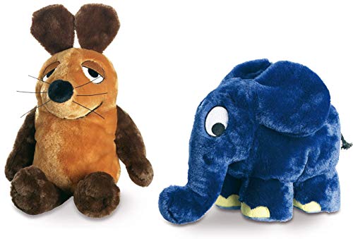 Die Sendung mit der Maus - Plüschtiere Maus (25 cm) und Elefant (17x19 cm) - Schmidt Spiele 42188/42189 im Set - Deutsche Originalware