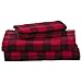 Amazon Brand – Stone & Beam Rustic Buffalo Check Flannel Bed Sheet Set, King, Red and Black