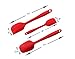 Silicone Spatula, Zhuper, 3 piece-Baking Spoon & Spatulas,Non-stick,Heat Resistant Flexible Rubber Spatulas with Stainless Steel Core (Red)