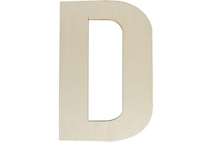 HONGMA Wooden Letters 12 Inch, Big Wooden Letter D Shapes Cutouts Blank Unfinished Large Wood Alphabet Letters for DIY Crafts Wall Decor Painting Wedding Birthday Party Decoration Room Home Decorations