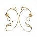 Womens Girls Gold Plated Belle Beauty and the Beast Enchanted Rose Floral Ear cuffs Earrings Jewelry Cosplay Party (Gold)