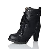 Charm Foot Fashion Womens Platform High Heel Chukka Boots Western Boots