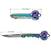 GTANG -Rainbow Knife,Key Shaped Pocket Knife,Tactical Knife for Outdoor Survival and Traveling (Multicolor)