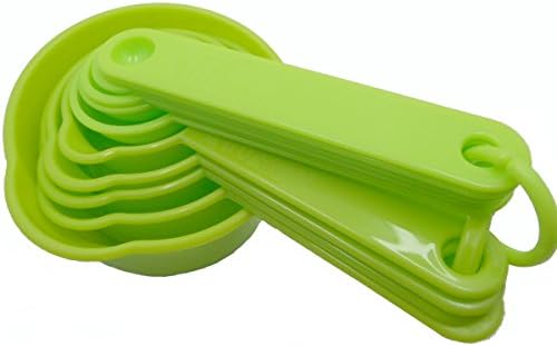 Measuring Spoons and Cups Plastic,- 11 Piece Set - Green