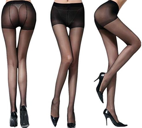 Women's Control Top Thickness Stockings Pantyhose, Ultra Shimmery Stretch Plus Footed Tights