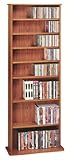 Leslie Dame CDV-500CHY High Capacity Oak Veneer Multimedia Storage Rack, Cherry