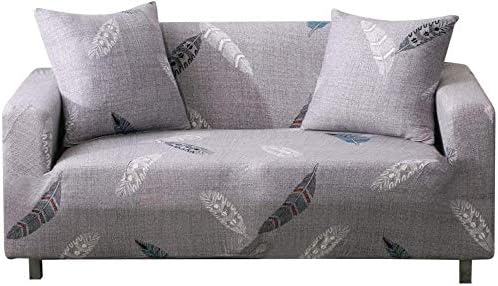 nordmiex Stretch Sofa Slipcovers with 2 Pillowcases (Sofa-3 Seater, Grey/White)