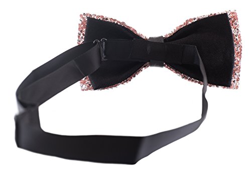 Baby Pink Rhinestone Bow Ties - Pre Tied Sequin Bowties with Adjustable Length - Thumbnail 3