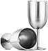 Stainless Steel Wine Glasses, Double Wall Insulated with Lids - Set of 2, Metal Wine Glass for Outdoor Travel, Camping, Red White Wine Goblet, 14oz, Unbreakable, Shatterproof, Portable, BPA Free