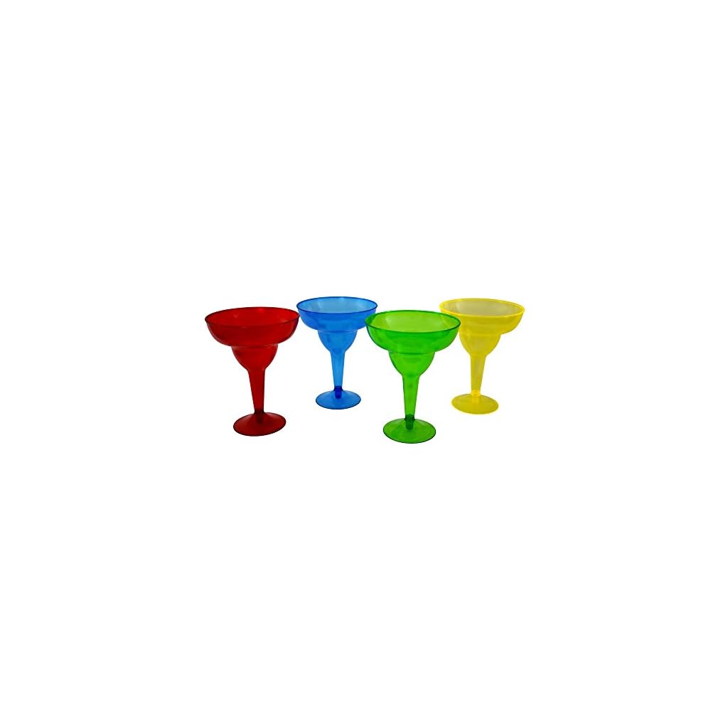 KINREX Margarita Plastic Glasses Set Disposable Cinco De Mayo Cups