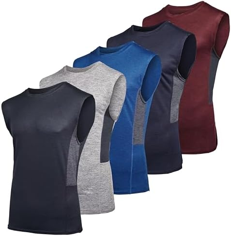 Real Essentials Men's Dry Fit Jersey Sleeveless Tank Top Muscle